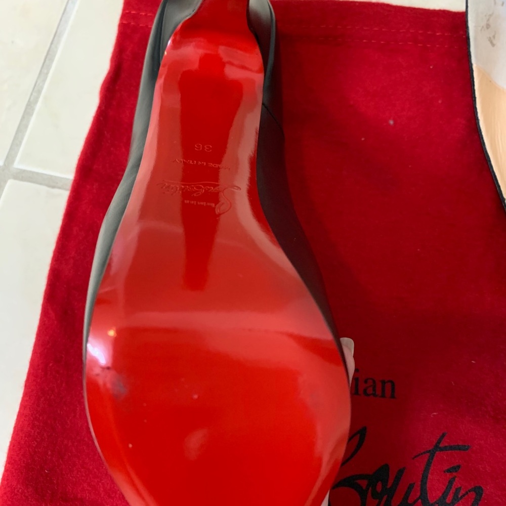 Christian Louboutin Black Leather Platforms worn 1 - Picture 4 of 5